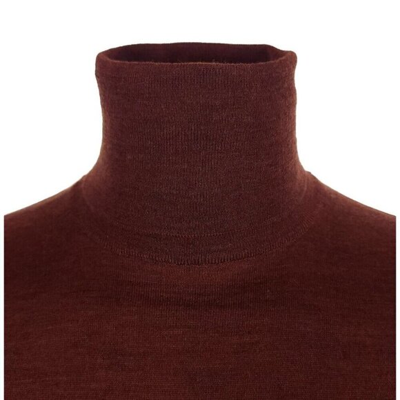 Lanvin Wool Turtleneck Knit Sweater Size XL Slim Mens Burgundy - Picture 3 of 16